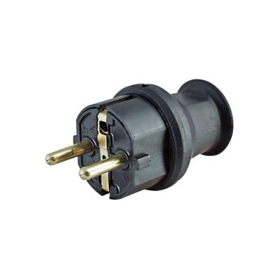 Abbildung von Kopp Schutzkontakt Stecker mit Knickschutz klein, 1 Stück, Schwarz, 179716043