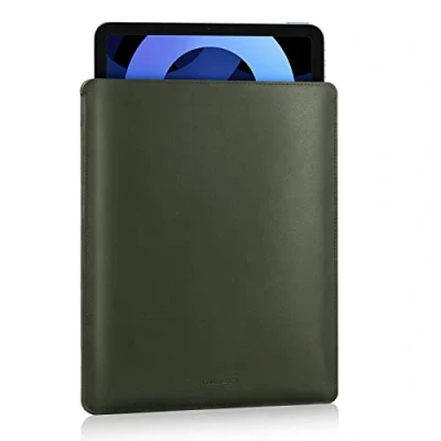 Abbildung von MoKo Tablet Hülle Kompatibel mit iPad Air 5 10,9&quot; 2022/iPad Pro 11 2021/2020/2018/iPad 9./8./7./Gen 10.2/iPad 4 10.9/iPad 3 10.5, PU Leder Schutztasche für 9 Zoll Tablet, Nachtgrün