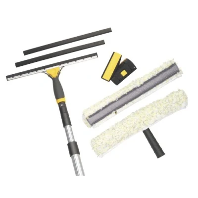 Abbildung von Vermop Fensterreiniger 1 Fenster Reinigungsset professional Fensterwischer 35cm, Mit einer bis zu ca. 180cm Teleskopstange