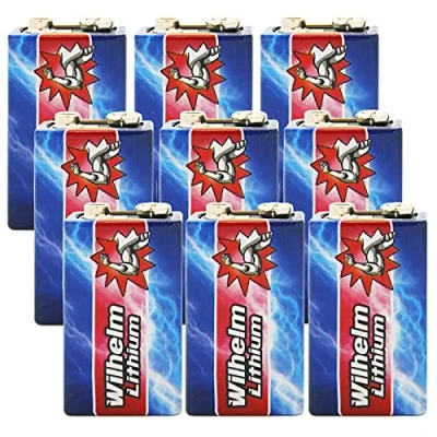 Abbildung von 9 x Wilhelm Lithium 9V Block Batterie Rauchmelder 6LR61 Volt Batterien