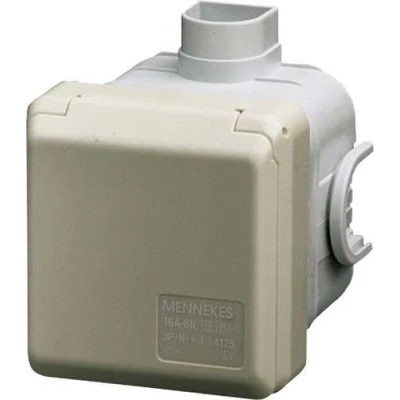 Abbildung von MENNEKES 4122, 3P, Beige, Grau, IP44, 230 V, 16 A, 50/60 Hz