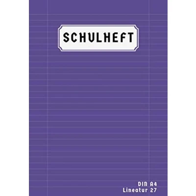 Abbildung von Schulheft Din A4 Lineatur 27: Heft Liniert Mit Doppelrand 50 Blatt Schreibheft 27 Rand Lila