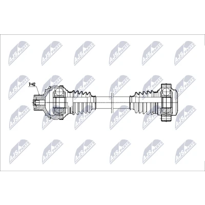 Abbildung von NTY NPW AU 081 Antriebswelle Hinterachse links, rechts 670mm AUDI: Q7