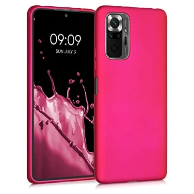 Abbildung von kwmobile Case kompatibel mit Xiaomi Redmi Note 10 Pro Hülle Schutzhülle aus Silikon metallisch schimmernd Handyhülle Metallic Pink