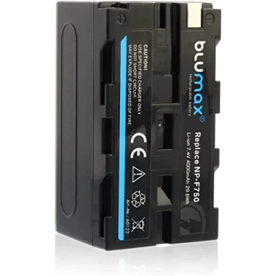 Abbildung von Blumax Akku kompatibel mit Sony NP F750 / F550 F970 F960 F570 4000mAh (Blackmagic F570) auch für Diverse Blitzgeräte Videoleuchten Fieldmonitore