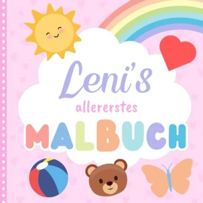 Abbildung von Leni&#039;s allererstes Malbuch: Personalisiertes Kritzelbuch für Leni ab 1 Jahr