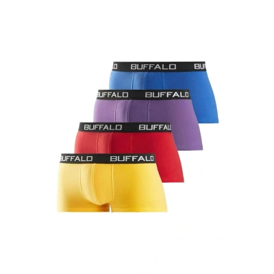 Abbildung von Buffalo Hipster, (Packung, 4 St.), knapp sitzende Boxershorts mit Kontrastbund aus Baumwollmischung