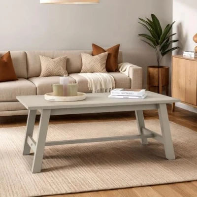 Abbildung von IDIMEX Couchtisch LUZERNA, Wohnzimmertisch 45 x 60cm aus Massivholz, moderer Sofatisch grau