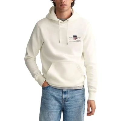 Abbildung von GANT Medium Archive Shield Hoodie Sweatshirt, Herren, Größe: Medium, Eggshell
