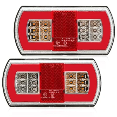 Abbildung von DARKGUARD Rückleuchten Anhänger Led, 12/24V,mit E Prüfzeichen,4Funktionen,2pcs Rücklichter Rücklicht Anhängerbeleuchtung Led,Heckleuchten led PKW Wohnwagen Wasserdicht