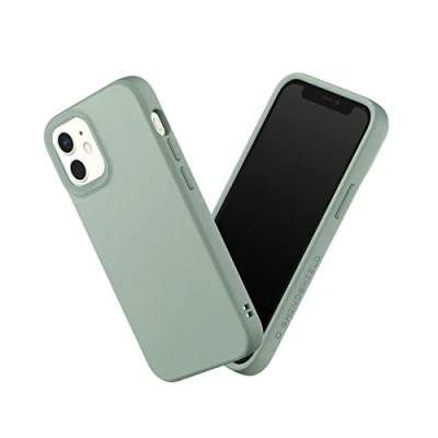 Abbildung von RhinoShield Case kompatibel mit [iPhone 12 Mini] SolidSuit Stoßdämpfende &amp; schlanke Schutzhülle Premium Finish 3.5 Meter Fallschutz Austauschbare Kamera Ringe Salbeigrün