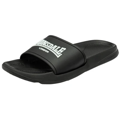 Abbildung von Lonsdale Herren Naples Schiebe Sandalen, schwarz/weiß, 43 EU