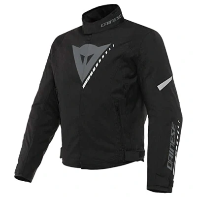Abbildung von Dainese Veloce D Dry Jacket, 4 Jahreszeiten Motorradjacke Herren, Atmungsaktiv und Regenfest, mit Herausnehmbarem Thermofutter, Motorrad Jacke Leicht Bequem, Schwarz/Grau/Weiß, 44
