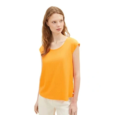 Abbildung von TOM TAILOR Denim Damen 1038459 Blusen Top, 31684 Bright Mango Orange, M