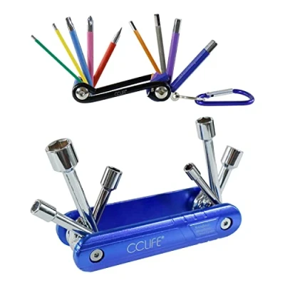 Abbildung von CCLIFE 2tlg Fahrrad Multifunktionswerkzeug Miniwerkzeug Faltbares Reparatur Werkzeug Set