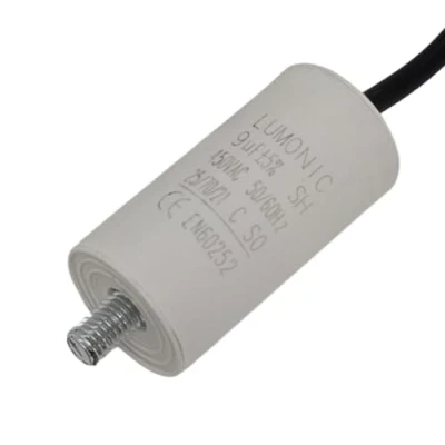 Abbildung von Lumonic Anlaufkondensator mit Kabel 25cm I 9µF 450V 30x60mm 9uF Motorkondensator Kunststoffgehäuse Betriebskondensator für Pumpen, Rasen