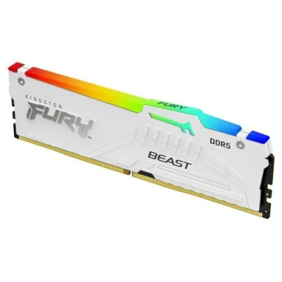 Abbildung von Kingston FURY Beast Weiß RGB XMP 32GB 5200MT/s DDR5 CL40 DIMM Desktop Gaming Speicher Einzelnes Modul KF552C40BWA 32