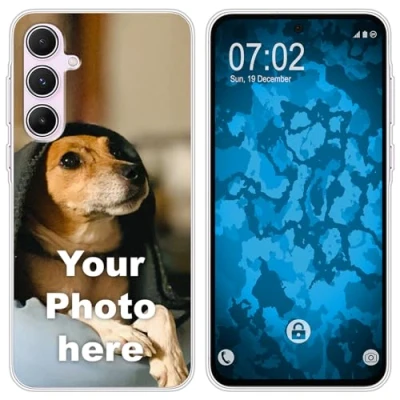 Abbildung von PhoneNatic personalisierte Handyhülle für Galaxy A55 Custom Case in transparent zum selbst gestalten mit eigenem Foto Bild Text individuell