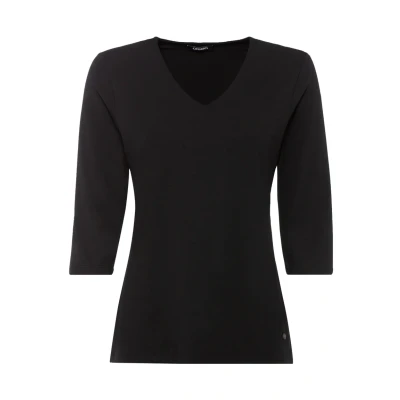 Abbildung von Olsen MIT Vausschnitt Langarmshirt, Damen, Größe: 38, Schwarz