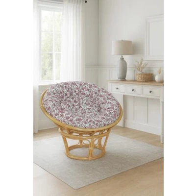 Abbildung von moebel direkt online Papasansessel, Durchmesser 80 cm Sessel mit Kissen beige