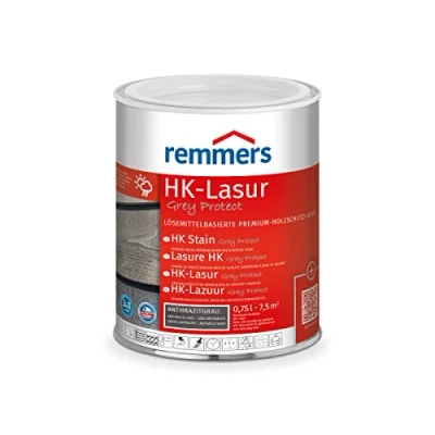 Abbildung von Remmers HK Lasur 3in1 Grey Protect anthrazitgrau, 0,75 Liter, Holzlasur aussen, 3n1: Imprägnierung, Grundierung &amp; Lasur, Holzschutz vor Feuchtigkeit UV Strahlung