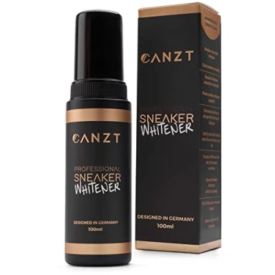 Abbildung von Canzt Sneaker Whitener Schuhcreme Weiß für Leder &amp; Weiße Schuhe Sohlen aufhellen 100ml Farbmittel Schuhpflege Lederschuhe