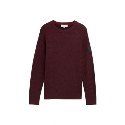 Abbildung von TOM TAILOR Herren 1043273 Basic Strickpullover mit Rundhalsausschnitt, 36165 Burgundy Red Navy Multicolor, Medium