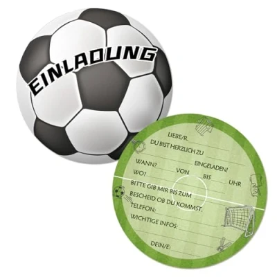 Abbildung von Werfunee 12er Einladungskarten Kindergeburtstag Junge 15 x cm Fussball Geburtstag Einladung Geburtstagseinladungen