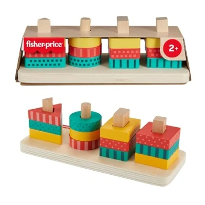 Abbildung von Fisher Price® Stapelspielzeug Formen Stapel und Sortierspielzeug aus Holz, (13 tlg)