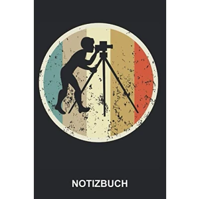 Abbildung von Notizbuch: Landvermesser Beruf Job Geologe Vermesser Geometer Geodät Landvermessung Vermessung Retro Vintage Grunge Style Tagebuch, Notizheft, Schreibheft ca. A5 mit Linien 120 Seiten liniert