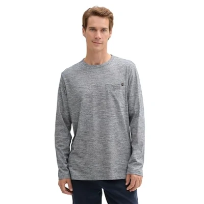 Abbildung von TOM Tailor Langarmshirt, Herren, Größe: Large, Grau