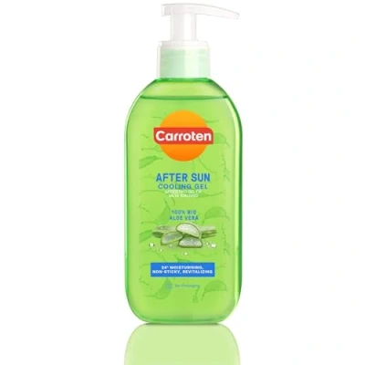 Abbildung von Carroten After Sun Cooling Gel 200 ml 100% Bio Aloe Vera Kühlendes und Beruhigendes Feuchtigkeitsgel für Körper Gesicht Verlängert die Bräune, beugt Peeling vor