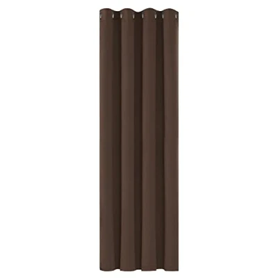 Abbildung von Deconovo Blickdichte Gardinen mit Ösen Verdunkelungsvorhänge Wohnzimmer Dicke Thermogardine Kälteschutz warm Hitzeschutz, 183x132 cm(HöhexBreite), Dunkelbraun, 1 Stück