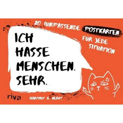 Abbildung von Ich hasse Menschen. Sehr. 20 (un)passende Postkarten für jede Situation: Zum Stressabbau und mehr Gelassenheit. Humorvolles Geschenk Freunde, Kollegen oder Familie