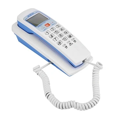Abbildung von Kabelgebundenes Telefon,tragbares an der Wand befestigtes Festnetztelefon mit Standard FSK/DTMF Display Anrufer ID, Lautsprecher, Kabel Desk Erweiterungs Station für Zuhause/Büro/Hotel(Weiß)