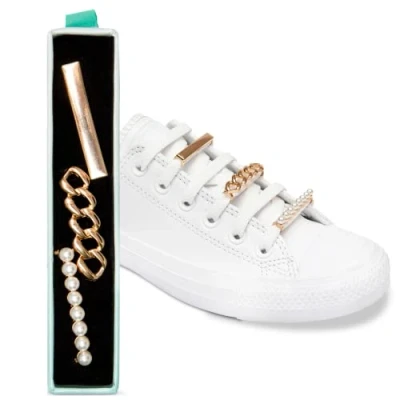 Abbildung von leazy Schuhanstecker Schuhschmuck Sets für Sneakers &amp; Freizeitschuhe Schuh Schmuck Clips, Schnürsenkel Charms mit Perlen, Kristall Strass