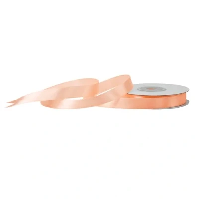 Abbildung von Satinband 12mm x 25m Rolle FARBAUSWAHL in 3/6/12/18/25/38/50/75/100mm farbecht &amp; waschbar Schleifenband für Hochzeit Geschenkband zum Verpacken Dekorieren Basteln Apricot 714