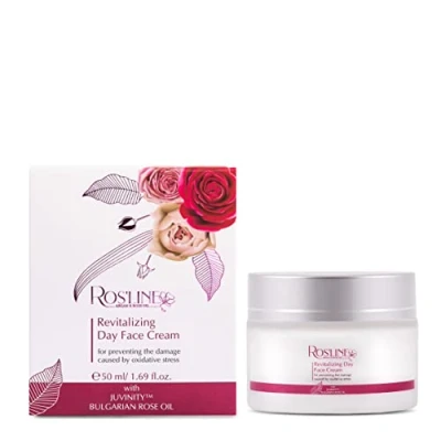 Abbildung von Ros&#039;Line Tagescreme Feuchtigkeitspflege für das Gesicht, Gesichtscreme sensitive und trockene Haut, Hydratisierende mit Rosenwasser, Rosenöl Arganöl 50ml