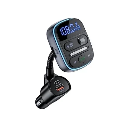 Abbildung von LENCENT Bluetooth FM Transmitter, Auto Adapter, Adapter mit PD 30W QC3.0 Schnellladegerät, Hi Fi Musik/Klartextanrufe【Farbiges Licht】