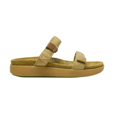 Abbildung von Satorisan Kae Linen Sandalen Damen Flache Leder und Leinen Farbe Wheathered Khaki Größe 36