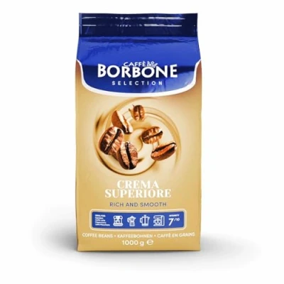 Abbildung von Caffè Borbone Selection Crema Superiore ganze Kaffeebohnen 1000g Nussig Geschmack mittlere Kaffee Röststufe 60% Arabica 40% Rosbusta 1Kg Beutel