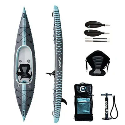 Abbildung von Coasto, Capitole, Aufblasbares Kajak, Grau/Grünes Wasser, 1P, Unisex Adult