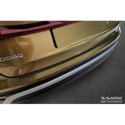 Abbildung von Avisa Schwarz Edelstahl Heckstoßstangenschutz kompatibel mit Skoda Kodiaq II (PS7) 2024 &#039;Ribs&#039;