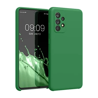 Abbildung von kwmobile Hülle kompatibel mit Samsung Galaxy A52 / 5G A52s Silikon Handy Case Handyhülle weiche Oberfläche kabelloses Laden Pixie Green