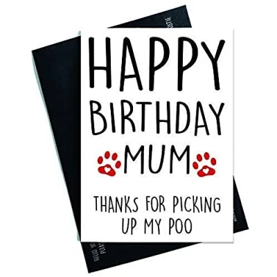 Abbildung von Lustig Happy Birthday Karte aus der Hund, für Sie Haustier Hundeliebhaber Geburtstagskarte, Hund Mum, Mum Karte, Vater PC286