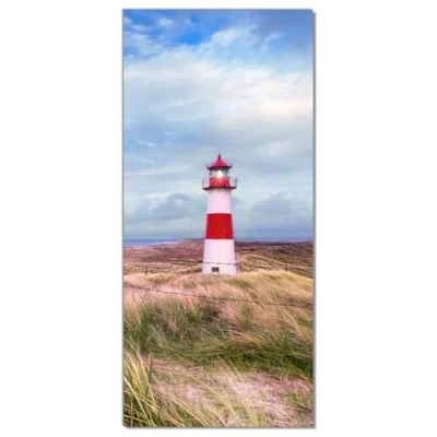 Abbildung von Wallario Selbstklebende Türtapete Leuchtturm am Strand von Sylt Türposter 93 x 205 cm Abwischbar, rückstandsfrei zu entfernen