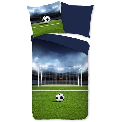 Abbildung von PURE luxury collection Kinderbettwäsche &quot;Jasper&quot;, Mikrofaser, 135x200, Pflegeleicht, Wendeoptik, Kind, Junge, Fußball
