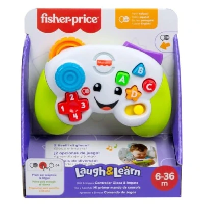 Abbildung von Fisher Price Laugh &amp; Learn JFD13 Meine erste Konsolen Fernbedienung mit Musik und Lichtern, für Jungen Mädchen ab 6 Monaten, mehrsprachige Version: Englisch, Italienisch, Portugiesisch, Spanisch,