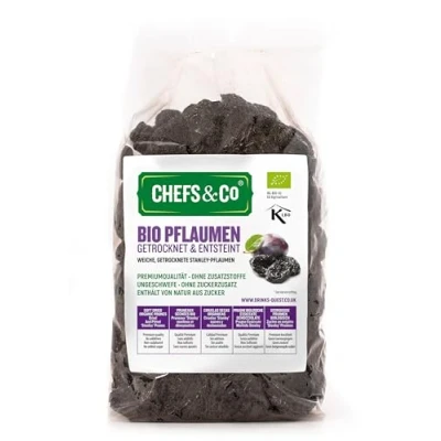 Abbildung von CHEFS &amp; CO Weiche Getrocknete Bio Pflaumen (entsteint) Trockenfrüchte Ganze Früchte Gesunder Snack Vegan Vitamine Erhalten Ungezuckert, Ohne Zusatz von Zucker, Koscher Zertifiziert