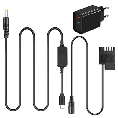 Abbildung von PD Smart USB Kabel + DMW DCC12 BLF19E BLF19 Vollständig Dekodierte Dummy Batterie QC3.0 Adapter für Lumix DMC GH3 GH4 GH5 G9